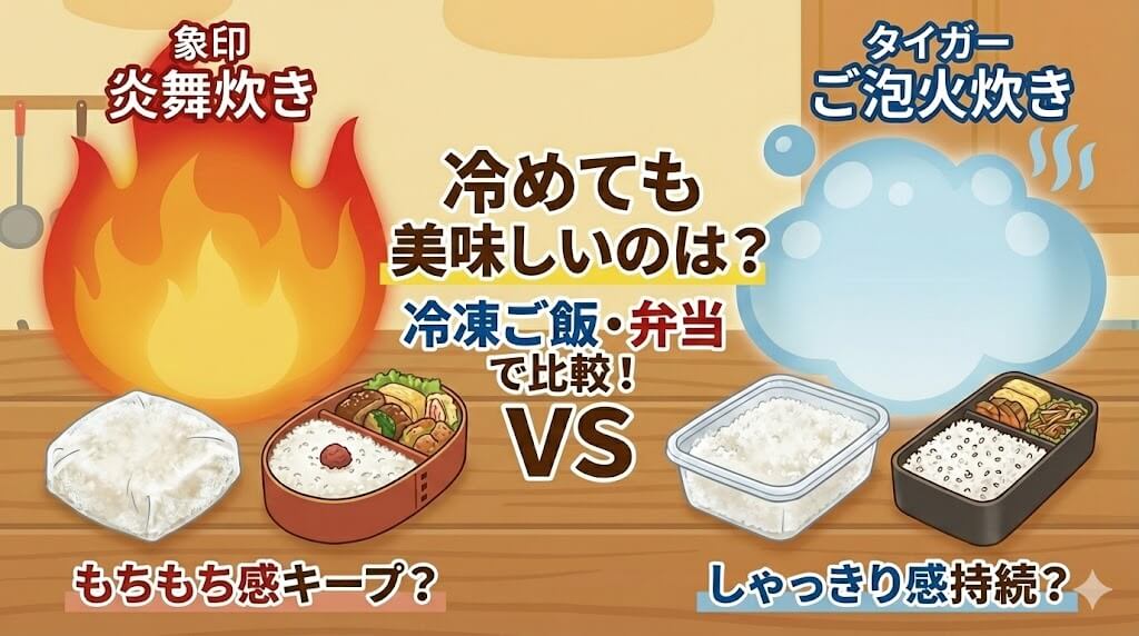 冷めても美味しいのは?炎舞炊きとご泡火炊きを「冷凍ご飯・弁当」で比較